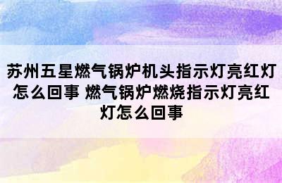 苏州五星燃气锅炉机头指示灯亮红灯怎么回事 燃气锅炉燃烧指示灯亮红灯怎么回事